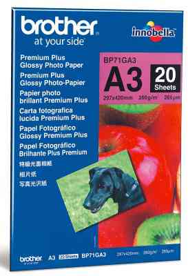 Brother Bp71ga3 Papel Glossy Premium  A3 20h